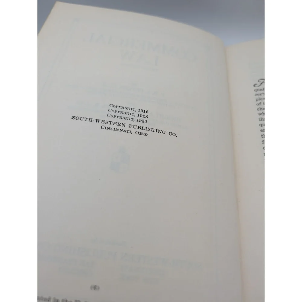 Commercial Law Third Edition By P.B.S. Peters, LL.B. and Dwight A. Pomeroy 1932